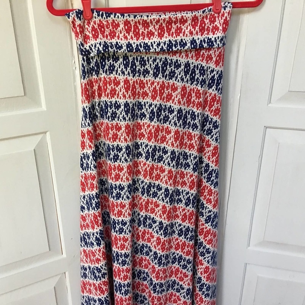 LuLaRoe Red, White, & Blue Maxi Skirt - Picture 4 of 13